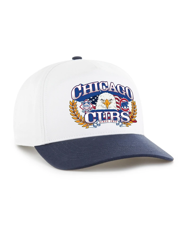 '47 Brand Men's White, Navy Chicago Cubs Americana Eagle Hitch Adjustable Hat