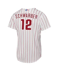 Nike Big Boys and Girls Kyle Schwarber White Philadelphia Phillies Home Replica Jersey