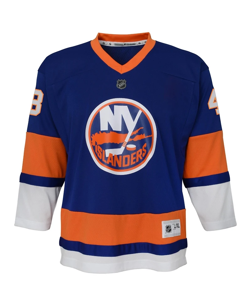 Outerstuff Big Boys and Girls Matthew Schaefer Blue New York Islanders Home Replica Player Jersey