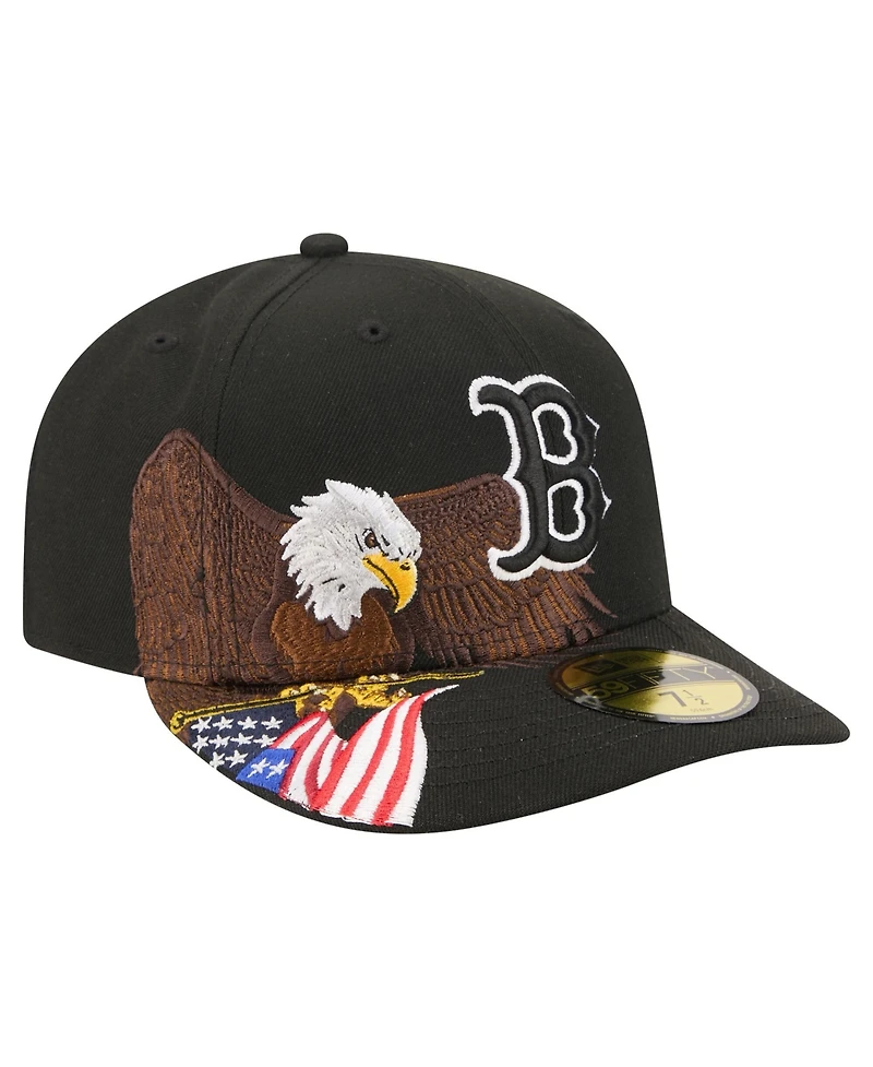 New Era Men's Black Boston Red Sox Americana Bald Eagle Pre-Curved 59FIFTY Fitted Hat