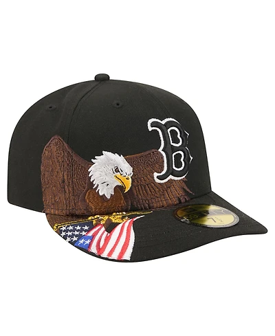 New Era Men's Black Boston Red Sox Americana Bald Eagle Pre-Curved 59FIFTY Fitted Hat