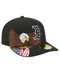 New Era Men's Black Boston Red Sox Americana Bald Eagle Pre-Curved 59FIFTY Fitted Hat