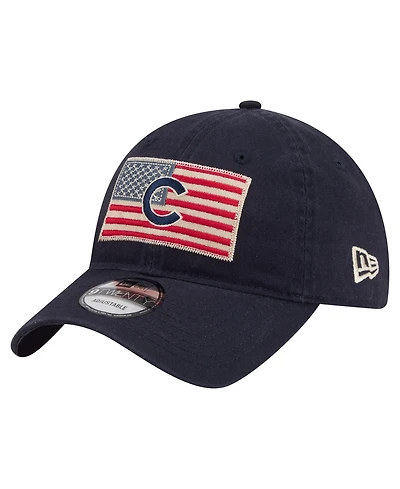 New Era Men's Navy Chicago Cubs Americana Flag 9TWENTY Adjustable Hat