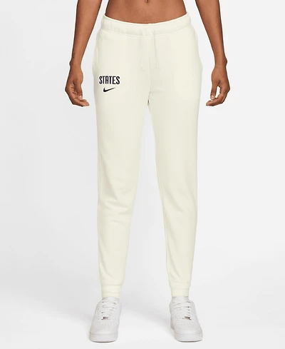 Nike Women's White Usmnt Club Fleece Mid-Rise Pants