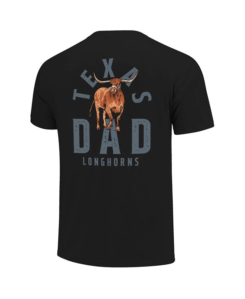 Image One Men's Black Texas Longhorns Father's Day Mascot Overlay T-Shirt