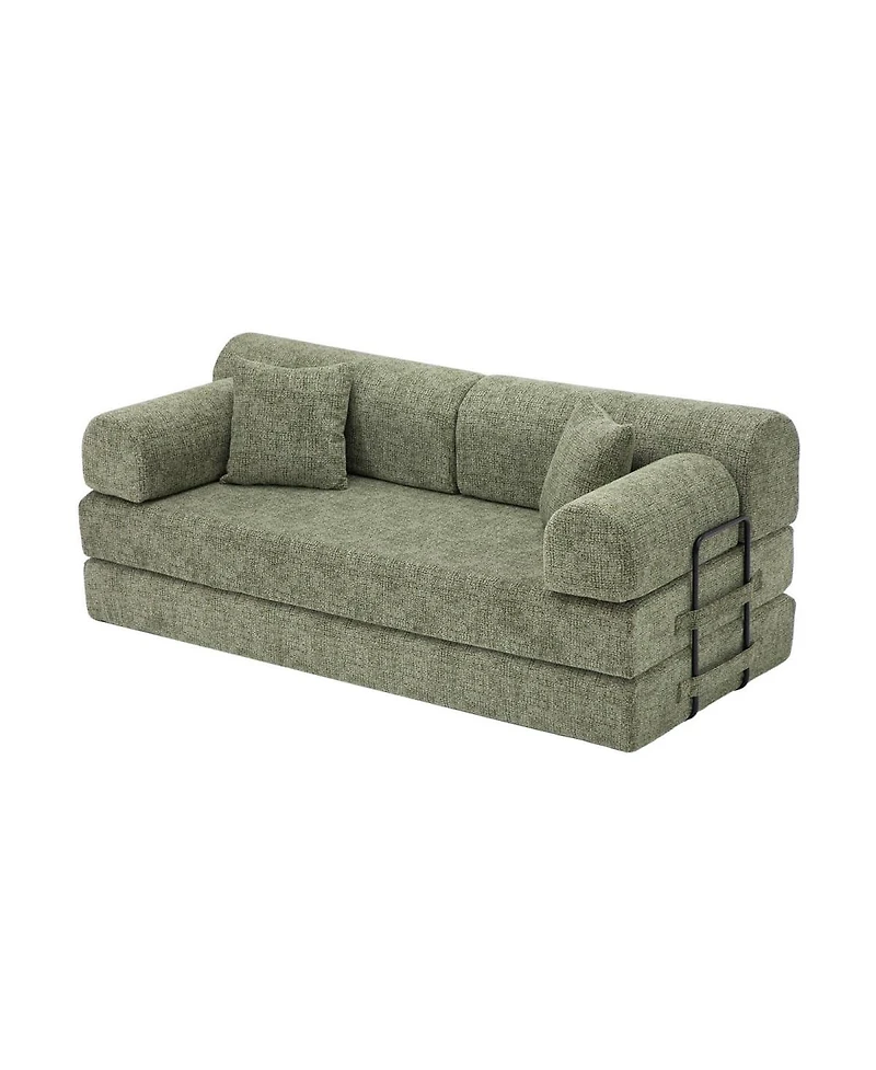 Maison Boucle 78.74'' Wide Boucle Convertible Sleeper Sofa Bed, 3 Seater, Daybed