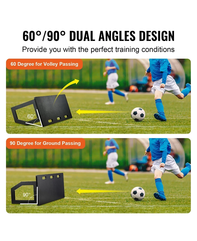 Vevor Soccer Rebounder Board Portable Soccer Wall with 2 Angles Rebound