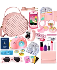 Gnuadz 40-piece Play Purse Pretend Princess Handbag Camera Phone Wallet Girl Gift 3-6 plus