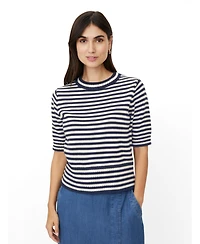 Masai Copenhagen Women's MaFaeleen Striped Short Sleeve Sweater