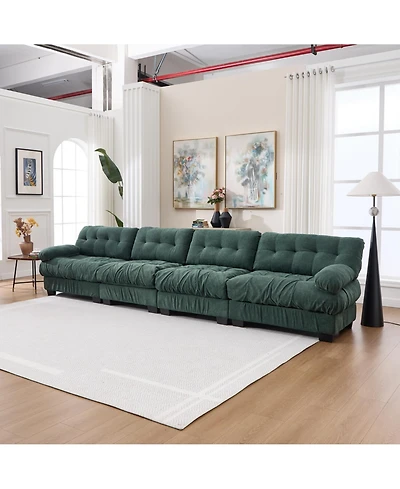 Clihome Modular Sectional Sofa Cloud Couch, Modern Sectional Couches for Living Room,4-Seat Comfy advanced flannelette Sofa for Bedroom