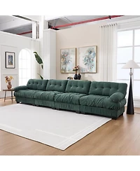 Clihome Modular Sectional Sofa Cloud Couch, Modern Sectional Couches for Living Room,4-Seat Comfy advanced flannelette Sofa for Bedroom