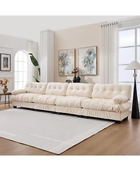 Clihome Modular Sectional Sofa Cloud Couch, Modern Couches for Living Room,4-Seat Comfy advanced flannelette Bedroom