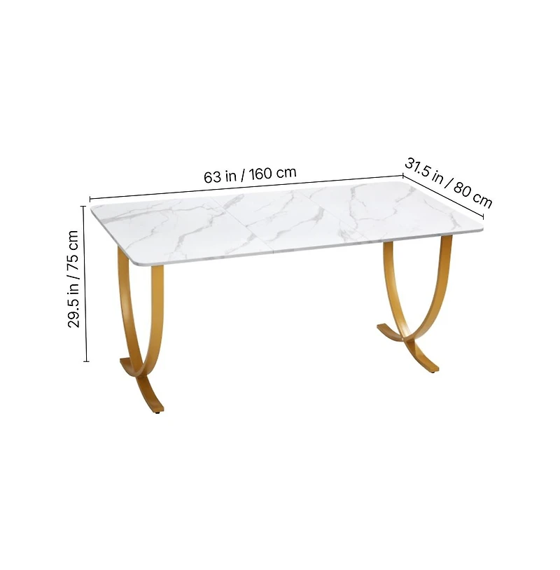 Sugift Executive Office Desk Modern Computer Table with Rectangular Top