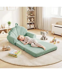 Slickblue 2-in-1 Convertible Kids Sofa Chair with Fold-Out Toddler Bed