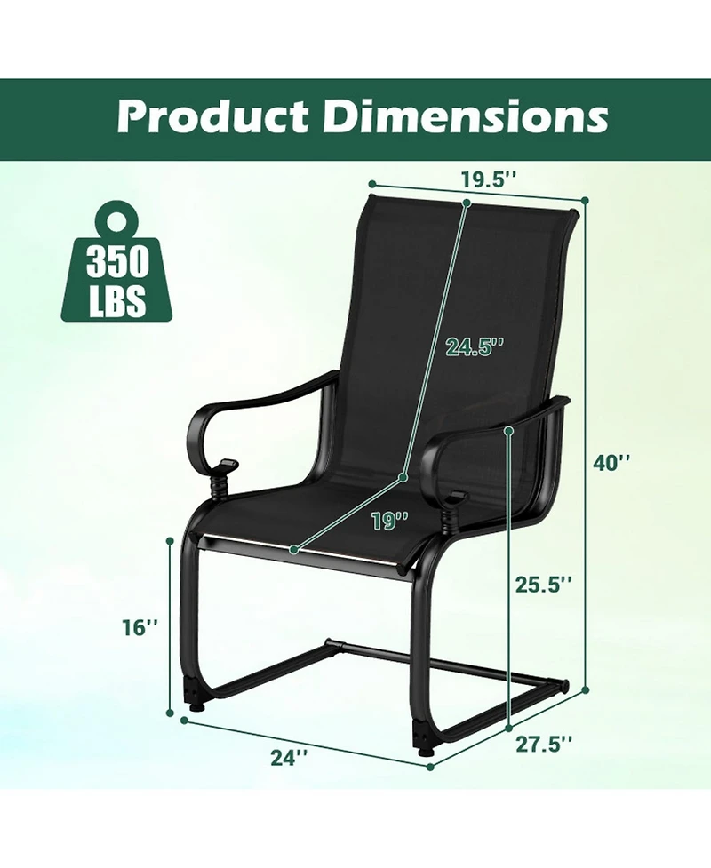 Sugift Set of 2 Patio Chairs with Quick-Drying Breathable Fabric for Backyard