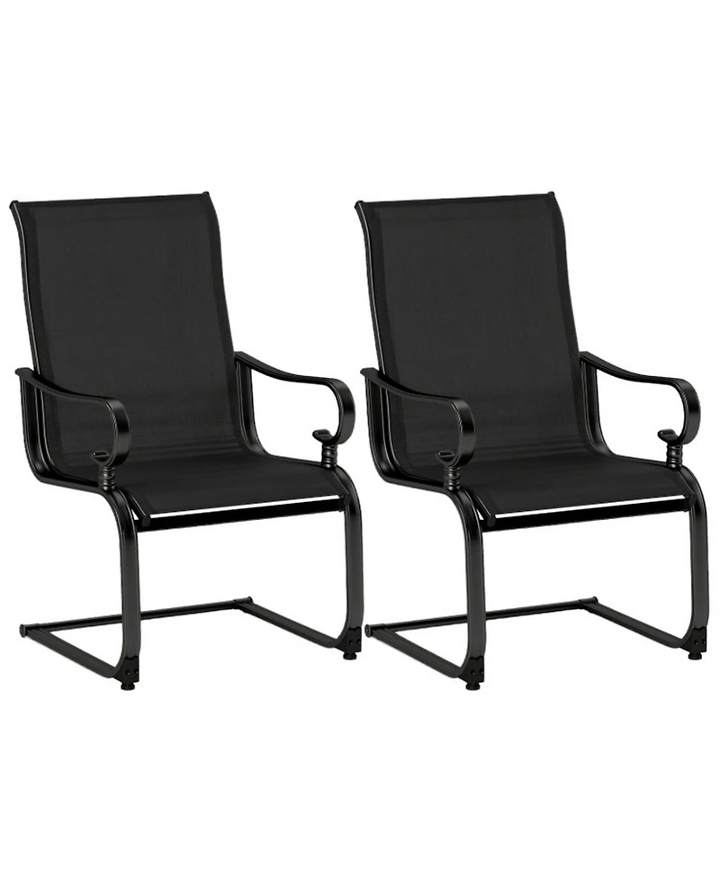 Sugift Set of 2 Patio Chairs with Quick-Drying Breathable Fabric for Backyard