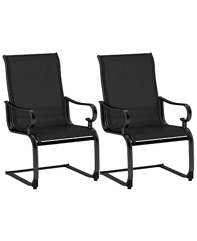Sugift Set of 2 Patio Chairs with Quick-Drying Breathable Fabric for Backyard