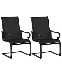 Sugift Set of 2 Patio Chairs with Quick-Drying Breathable Fabric for Backyard