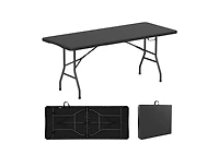 Boyel Living 6 ft Portable Folding Table 350 Lbs Fold-in-Half with Hdpe Tabletop