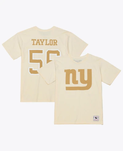 Mitchell & Ness Men's Lawrence Taylor Cream New York Giants Sandman Name Number T-Shirt