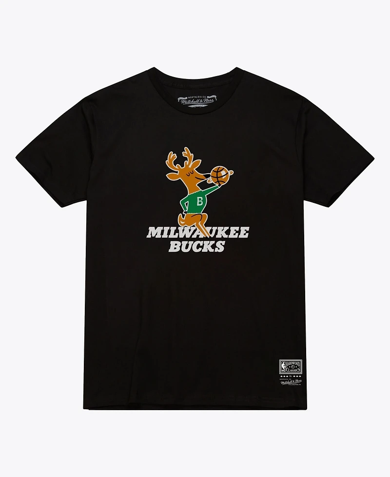 Mitchell & Ness Men's and Women's Black Milwaukee Bucks Hardwood Classics Arch T-Shirt