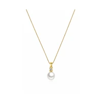 Dloria Gold-Plated Cubic Zirconia Faux Pearl Pendant Necklace