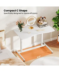 Gouun Sit-to-Stand Rolling Computer Desk with Adjustable Height