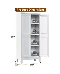 Boyel Living Metal Kitchen Pantry Cabinet with Doors and Shelves, Tall Storage Organizer for Home Office Garage