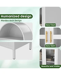 Boyel Living Arched Storage Cabinet with Drawer and Double Doors, Elegant Display Furniture for Living Room