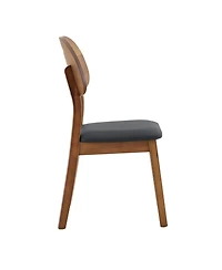 Rainsken Solid Wood Dining Chair Set of 2, Hollowed Out Backrests, Mid Century Dining Chair, for Dining Room, Kitchen