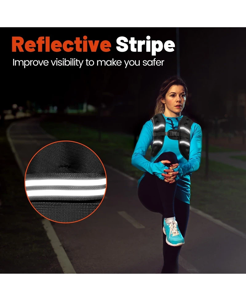 Aofar Weighted Vest Adjustable Reflective Strength Running Workout Jogging Walking