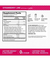 Optimum Nutrition Amino Energy, Pre Workout with Tea, Bcaa, Amino Acids, Keto Friendly, Coffee Extract, Strawberry Lime, 30 Servings