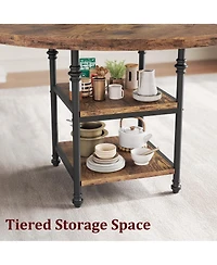 gaomon 47-Inch Round Dining Table for 4 with 1.2-Inch Thick Board