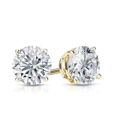 Suzy Levian Sterling Silver Cubic Zirconia Round-Cut Classic Stud Earrings