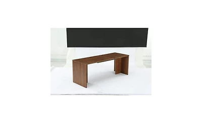 Tribesigns Extra Long Rectangle Brown Solid Wood Computer Desk, Rustic Home Office Writing Work Desk