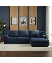 Sailvan Faux Fur L-Shape Luxury Sectional Oversized Sofa, Comfy Sleeper Couch,No Assembly Required