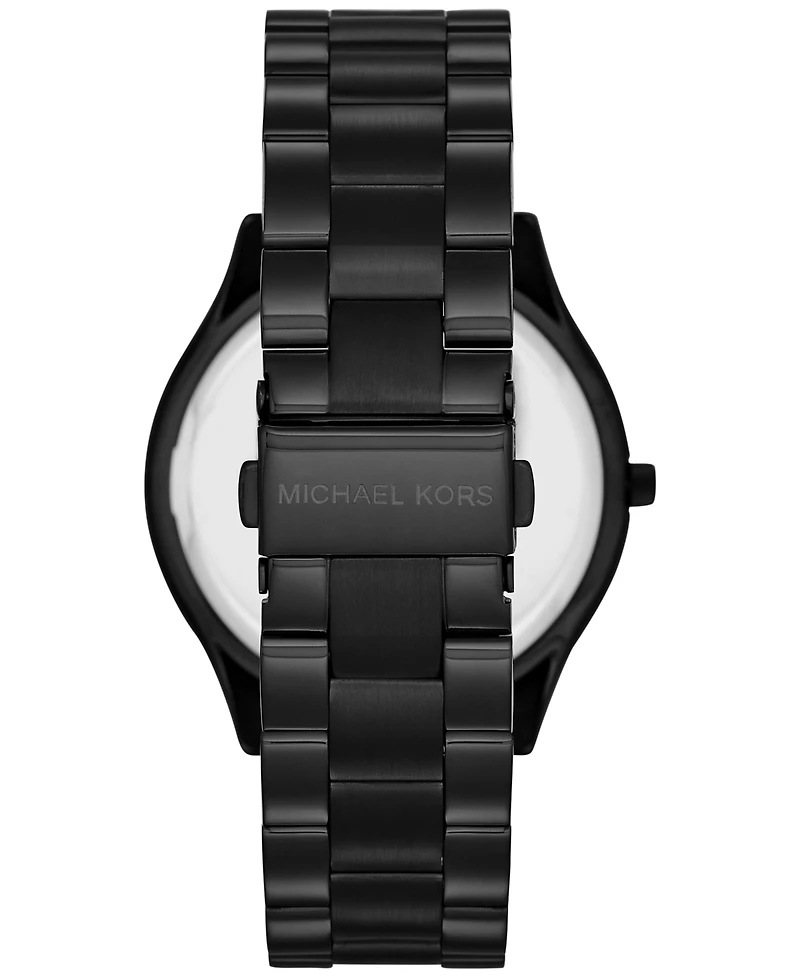 Michael Kors Unisex Slim Runway Black-Tone Stainless Steel Bracelet Watch 42mm