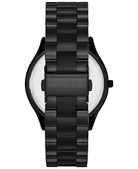 Michael Kors Unisex Slim Runway Black-Tone Stainless Steel Bracelet Watch 42mm