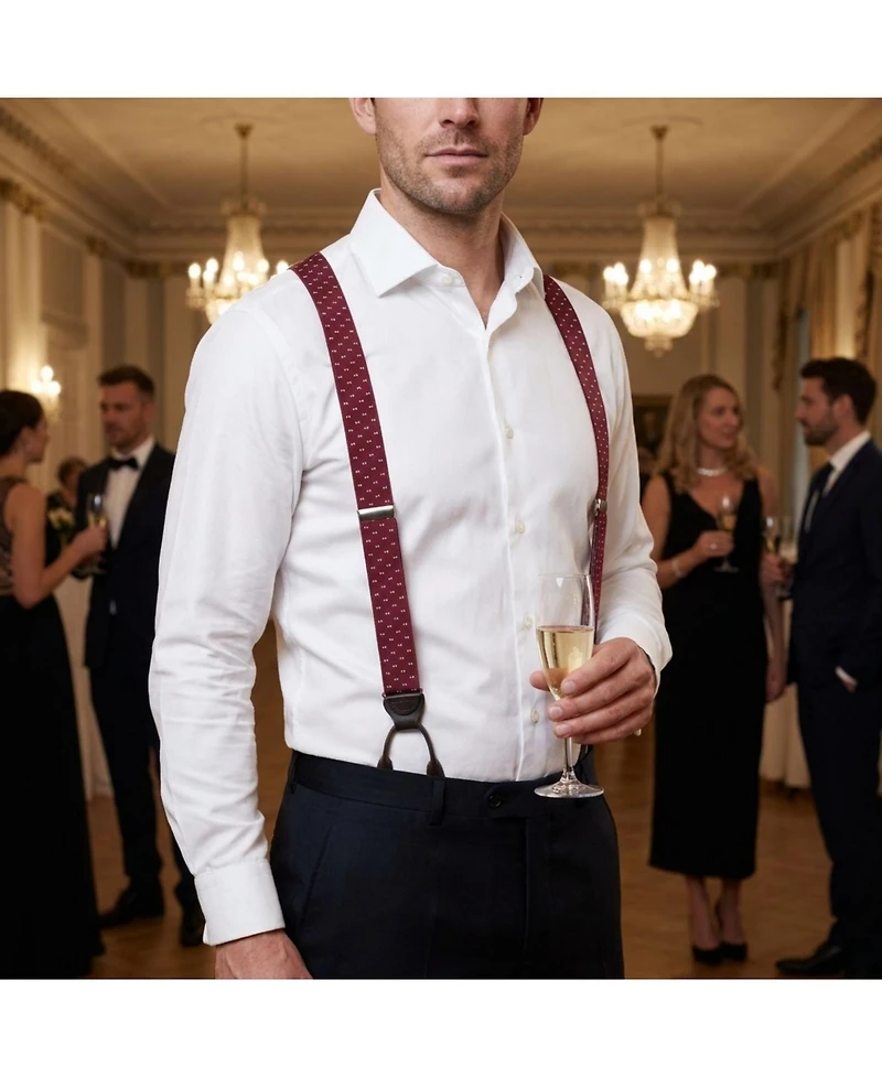 Trafalgar Men's The Micro Bow Classic Elastic Button End Suspenders