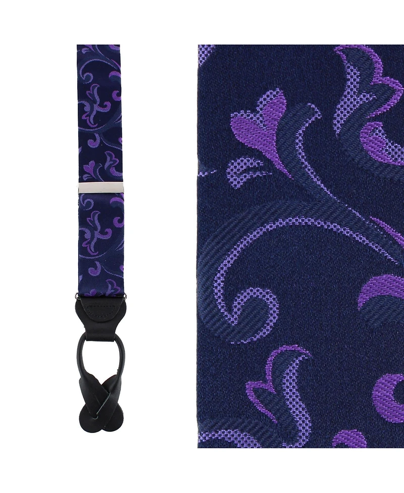 Trafalgar Men's Christian the Romantic Brocade Silk Button End Suspenders