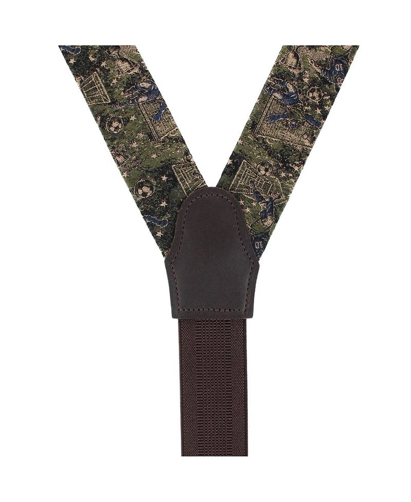Trafalgar Men's World's Champion Goal Soccer Novelty Button End Suspenders