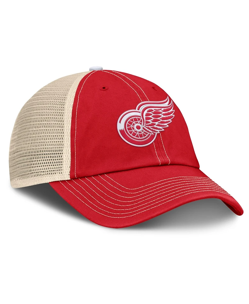 Fanatics Men's Red/Natural Detroit Red Wings Rival Trucker Adjustable Hat