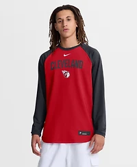 Nike Men's Red Cleveland Guardians Authentic Collection Raglan Dri-fit Sweatshirt