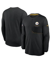 Nike Men's Black Pittsburgh Steelers Sideline Coaches Uv Dri-fit Long Sleeve T-Shirt