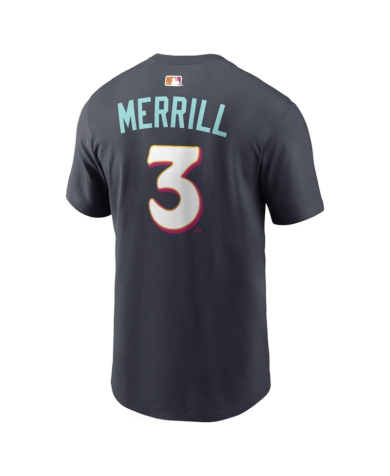Nike Men's Jackson Merrill Obsidian San Diego Padres City Connect Name & Number T-Shirt