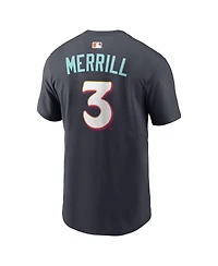 Nike Men's Jackson Merrill Obsidian San Diego Padres City Connect Name & Number T-Shirt