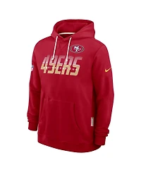 Nike Men's Scarlet San Francisco 49ers Sideline Standard Issue Dri-fit Hoodie