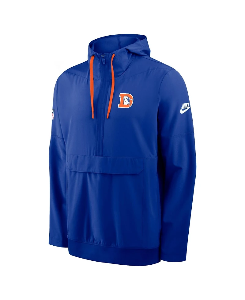 Nike Men's Royal Denver Broncos Alt Anorak Half-Zip Hooded Jacket