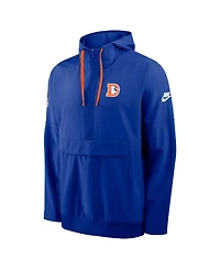 Nike Men's Royal Denver Broncos Alt Anorak Half-Zip Hooded Jacket