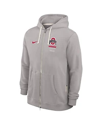 Nike Men's Gray Ohio State Buckeyes 2026 Sideline Standard Issue Dri-fit Full-Zip Hoodie